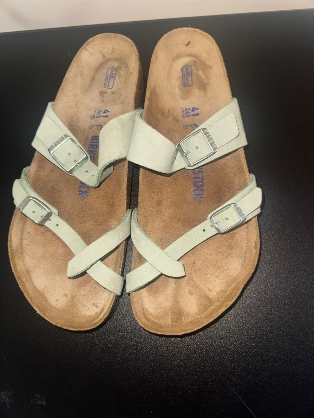 Birkenstock Mayari Soft Footbed Light Mint Sandals with Buckles
